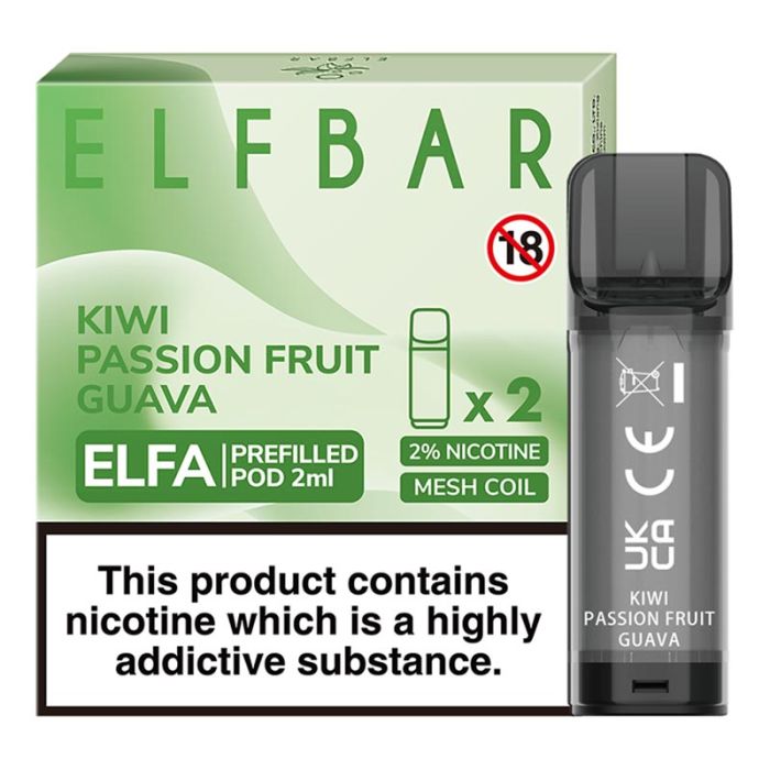 ELFBAR Elfa Prefilled Pods - Kiwi Passion Fruit Guava - 20mg - 2PK