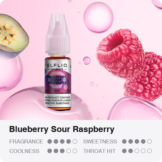 ElfLiq Blueberry Sour Raspberry flavour profile