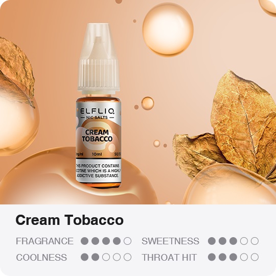 ElfLiq Cream Tobacco flavour profile