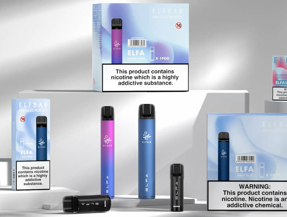 Buy the rechargeable ElfBar Elfa pod kit with disposable flavour filled pods