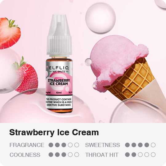 ElfLiq Strawberry Ice Cream flavour profile
